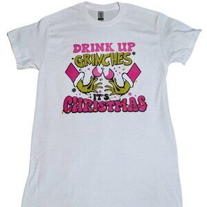 Drink Up Grinches It's Christmas Shirt, Funny Christmas T-shirt, Grinch Tee